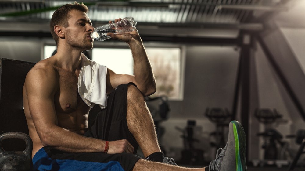 Man drinking water