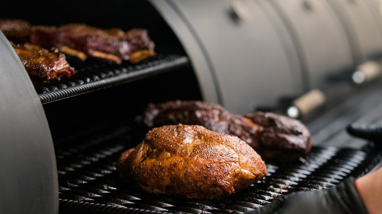 Barbecue in smoker