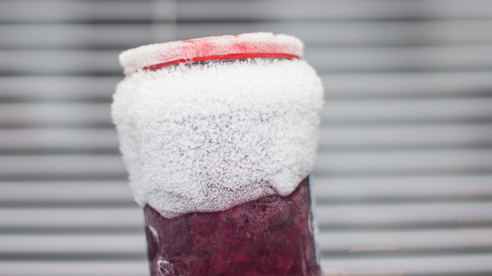 frozen glass jar