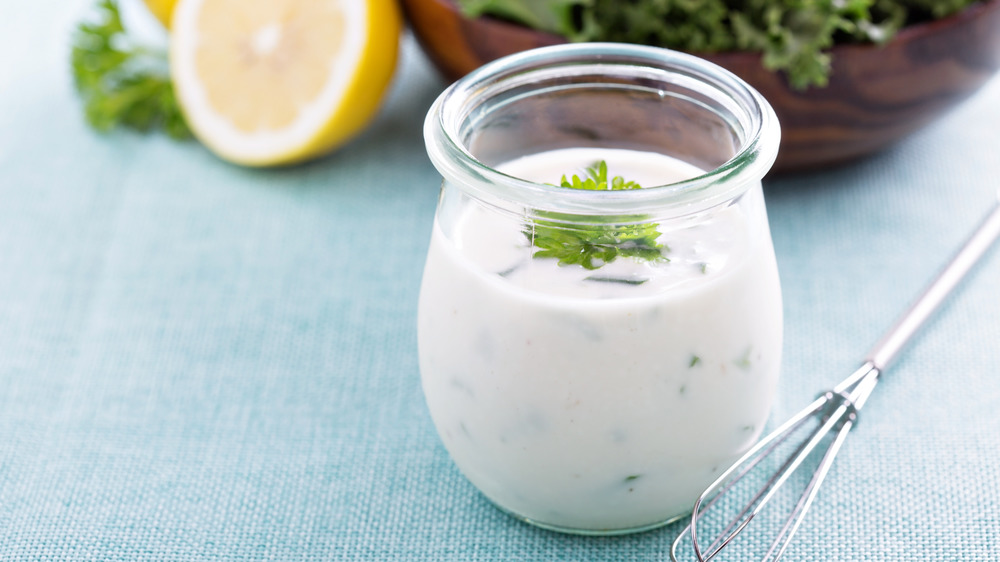 Ranch dressing in a jar