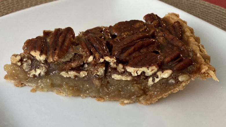 Slice of Costco pecan pie