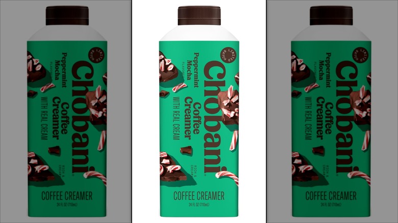 Chobani peppermint mocha creamer bottle