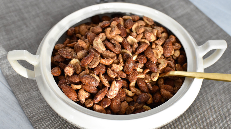 mixed nuts in dish