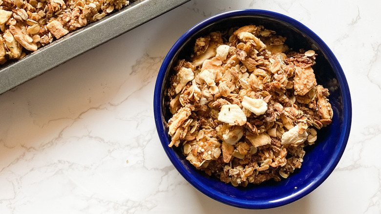 serving of apple cinnamon granola