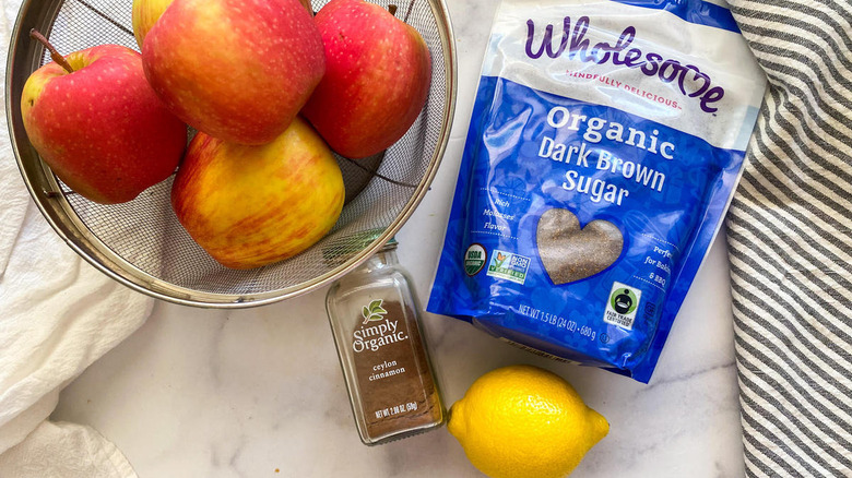 applesauce ingredients on a countertop