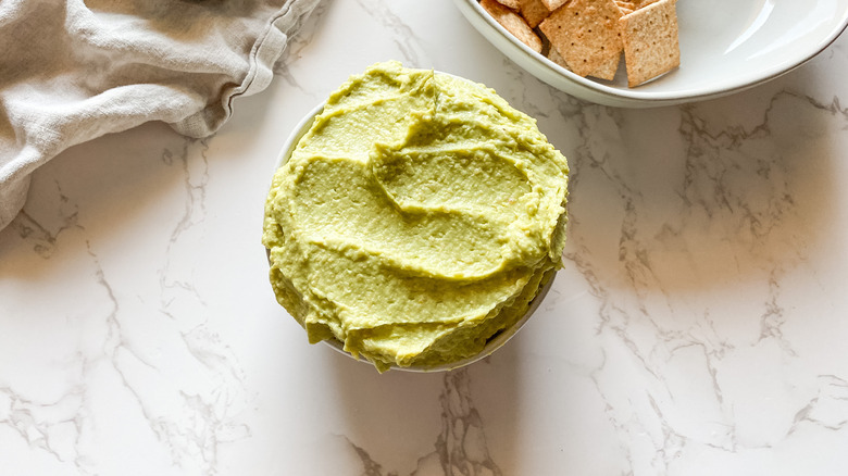 bowl of avocado hummus