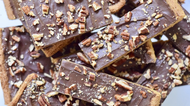 individual toffee bars piled high