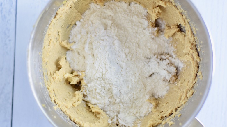 flour in creamed butter