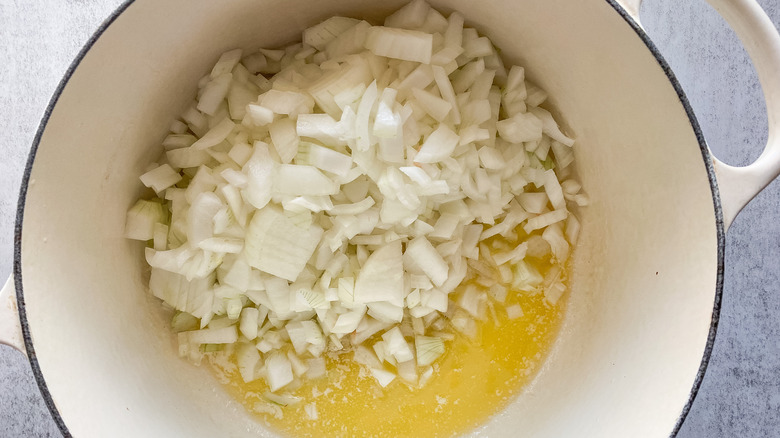 Onions cooking in butter