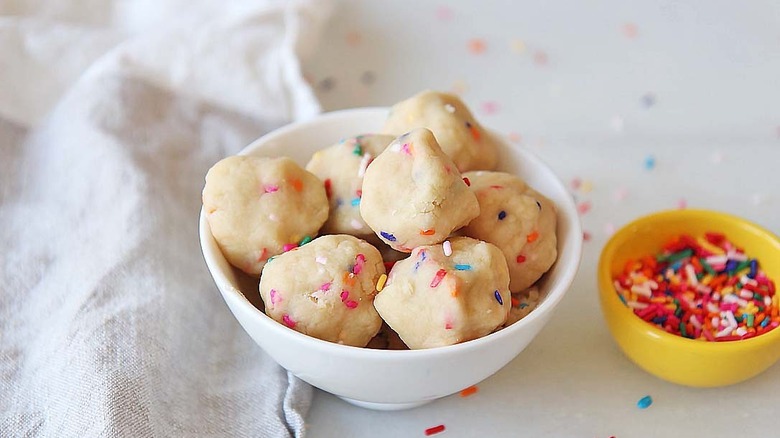 cookie dough balls with sprinkles