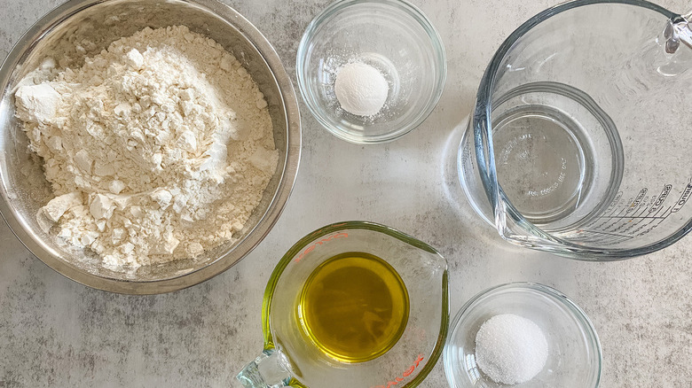 ingredients for homemade flour tortillas