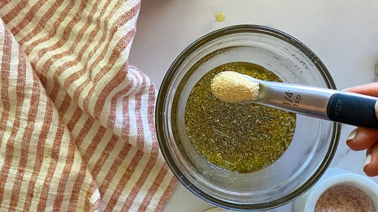 dressing ingredients in small bowl