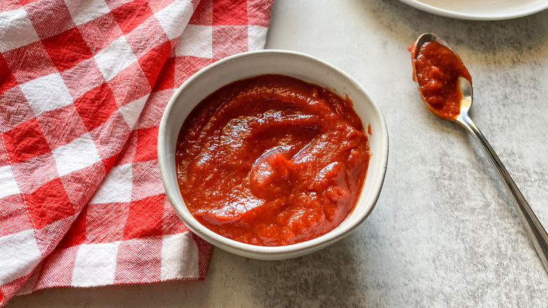 homemade ketchup in a bowl