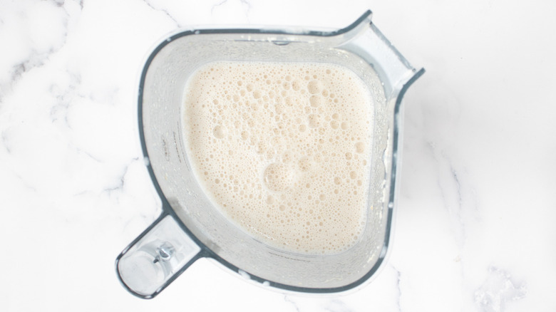 oat milk in blender