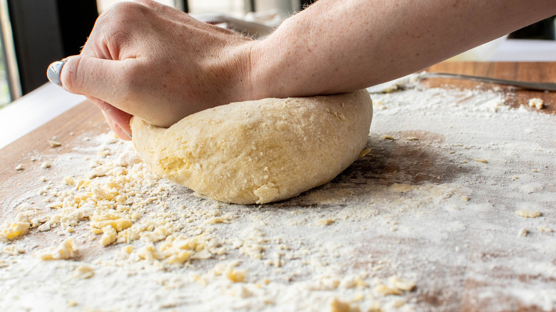 dough on work surface