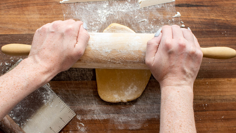 dough on cutting board 