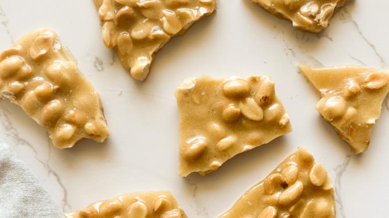 freshy cracked homemade peanut brittle