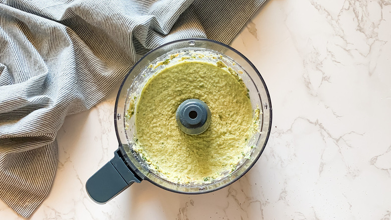 hummus in food processor