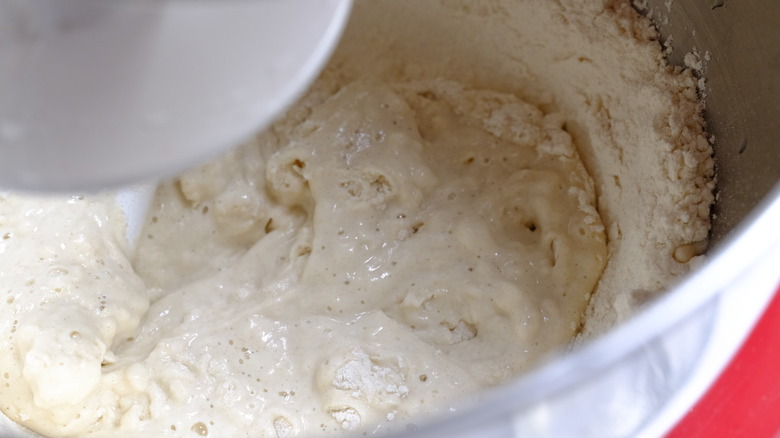 mixing the dough base for puff pastry