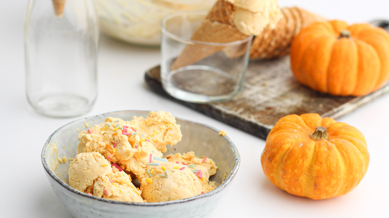 pumpkin ice cream with sprinkles