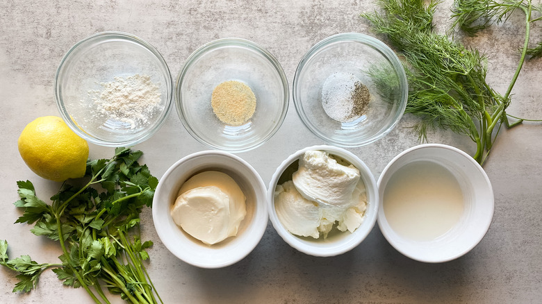 ingredients for homemade ranch dressing