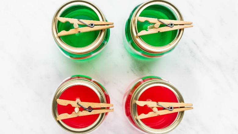 rock candy sticks in jars