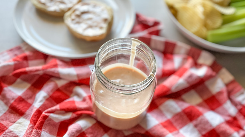 open jar of dressing