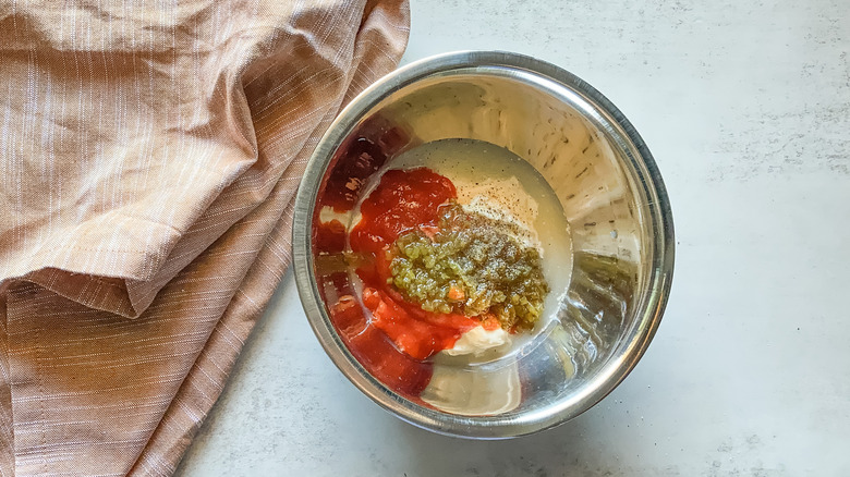 dressing ingredients in bowl