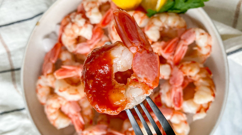 shrimp cocktail in a bowl 