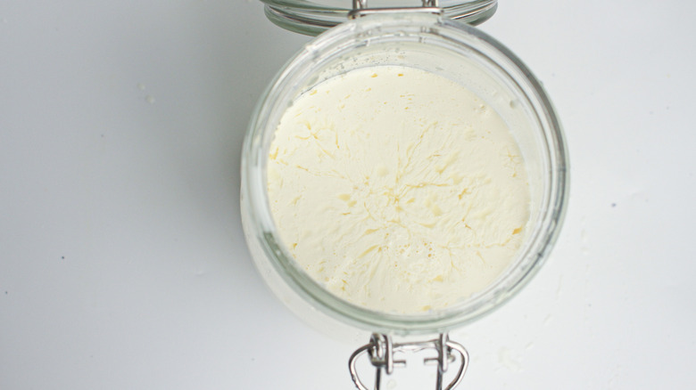 sour cream ingredients in jar 