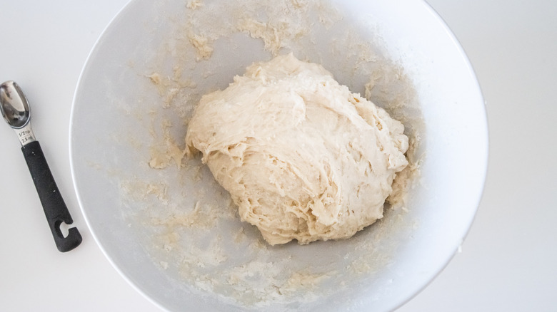 Muffin dough in a bowl