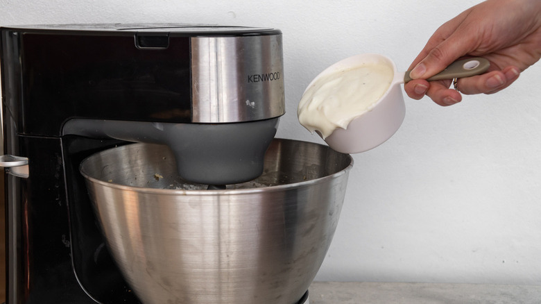 measuring cup of yogurt