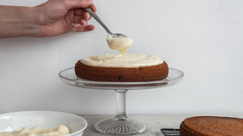 making homemade spice cake