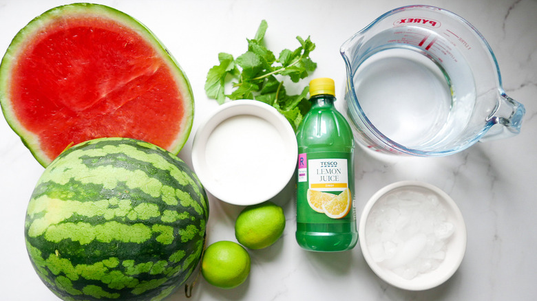 ingredients for watermelon lemonade