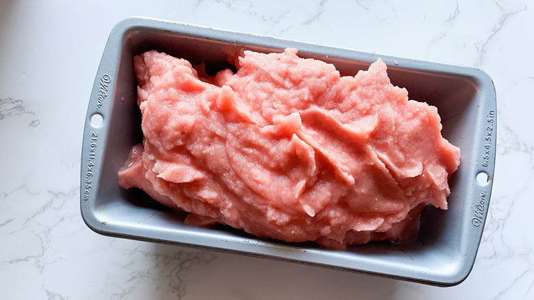 Homemade watermelon sorbet mixture