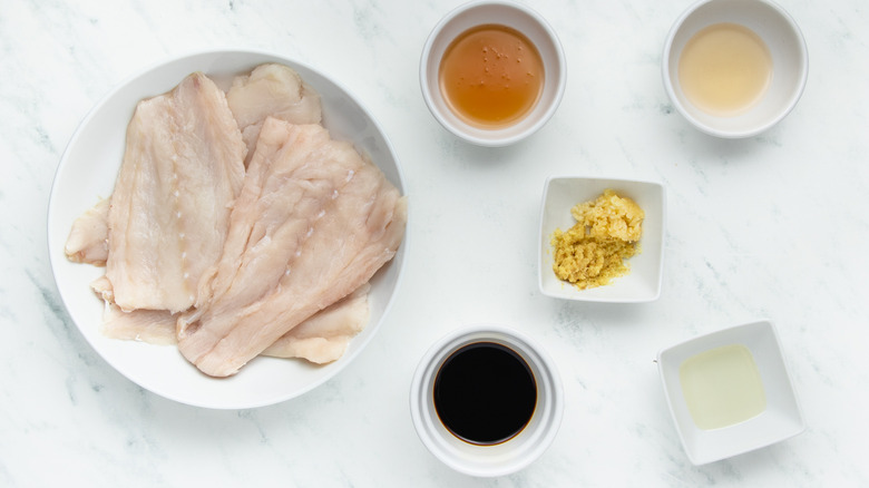 ingredients for honey garlic ginger cod