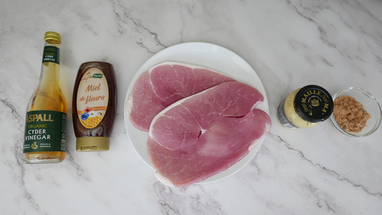 ingredients for glazed ham steaks