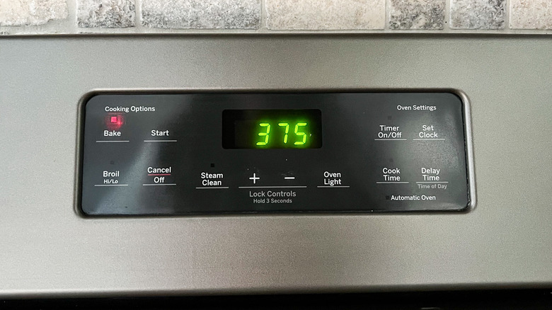 oven preheat setting display