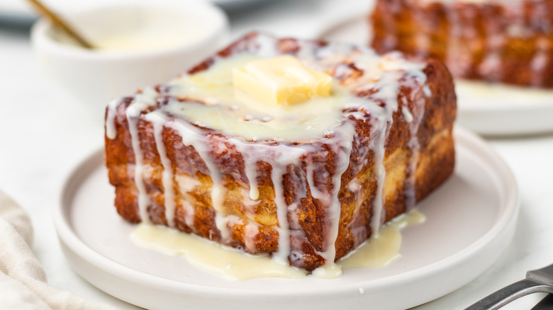 Hong Kong-style French toast with butter and condensed milk