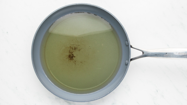 Oil in frying pan