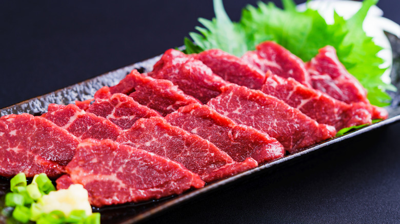 Basashi horse meat 