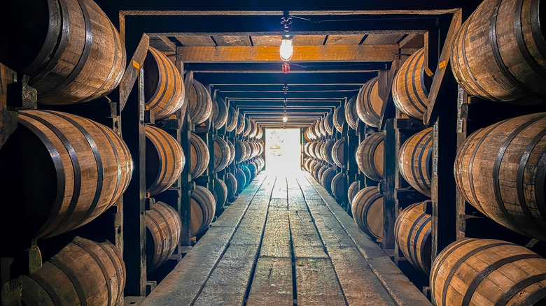 Bourbon barrels aging