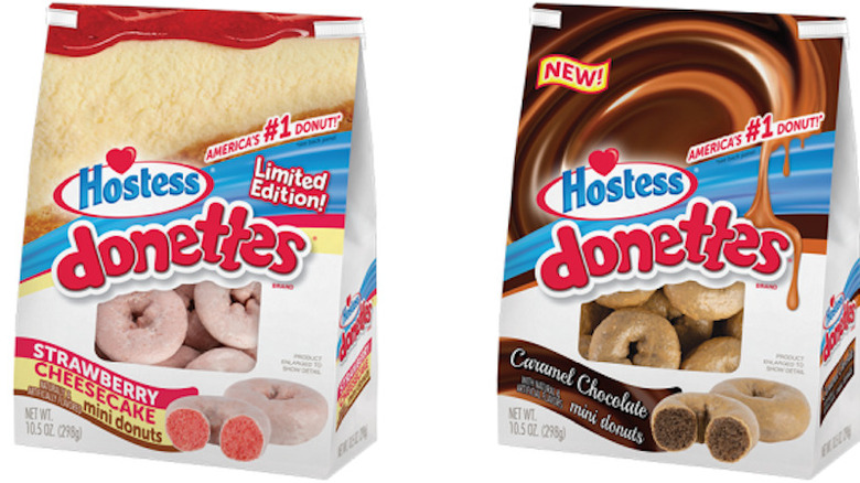 Hostess Strawberry Cheesecake and Caramel Chocolate donettes