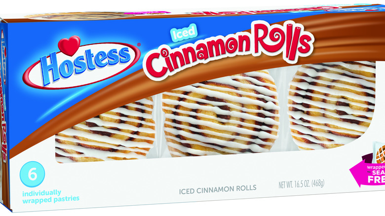 A box of Hostess Cinnamon Rolls