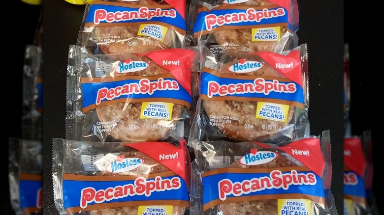 Several packages of Hostess Pecan Spins