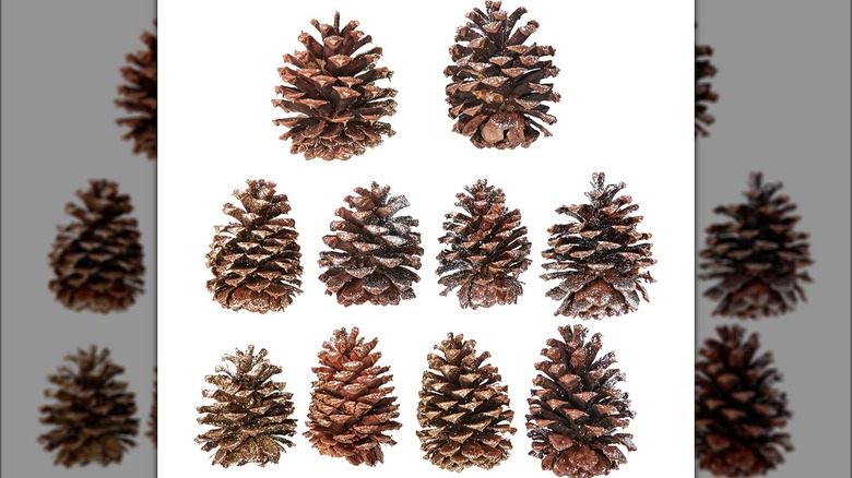 Glittery Holiday Pinecones