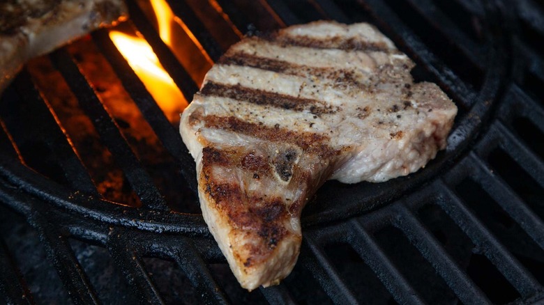 pork chop on grill