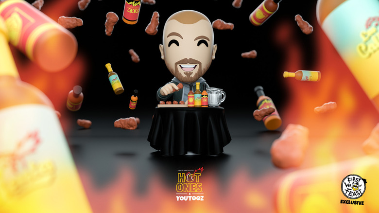 Youtooz x First We Feast's Hot Ones figurine of Sean Evans