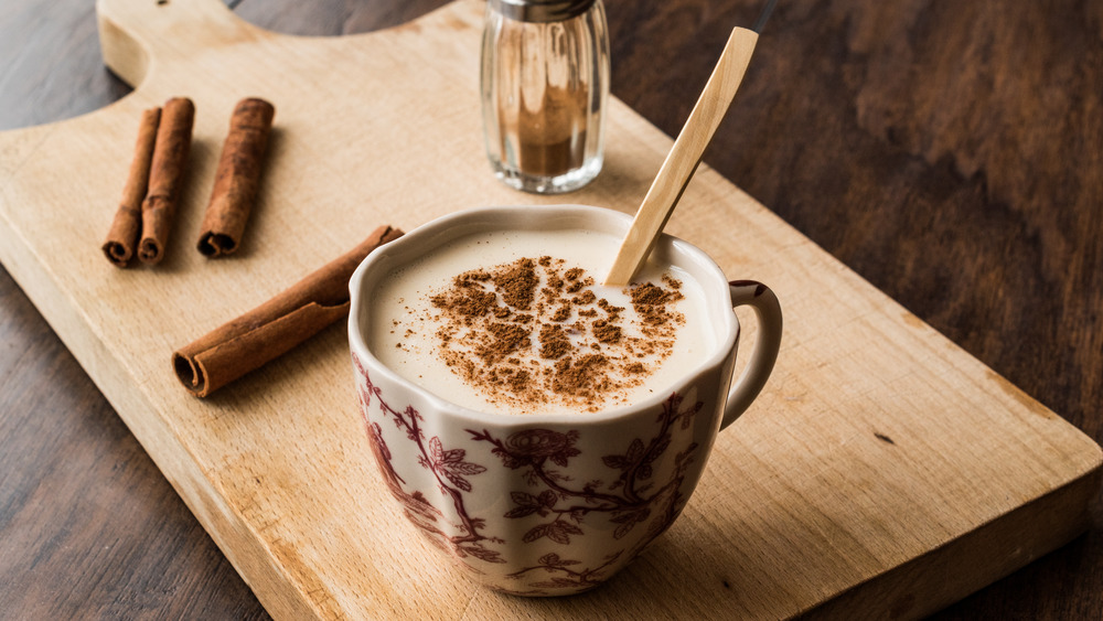 hot eggnog in a mug