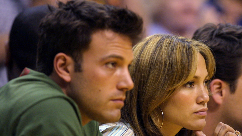 Ben Affleck and Jennifer Lopez at a basketball game